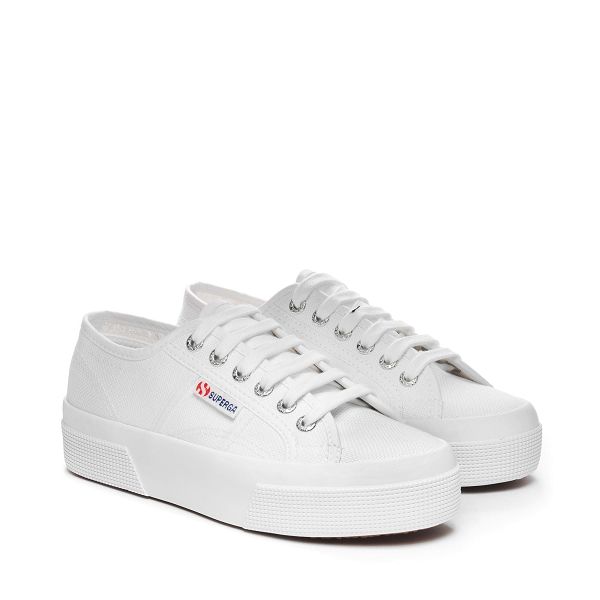 Superga 2740 White Platform Sneakers - Women's USA | US7658925